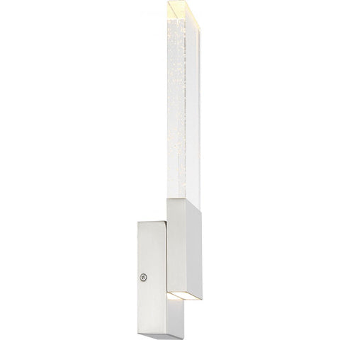 Satco 62-1503 Ellusion LED Large Wall Sconce 13W Polished Nickel Finish with Seeded Glass