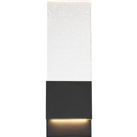 Satco 62-1513 Ellusion LED Large Wall Sconce 13W Matte Black Finish with Seeded Glass