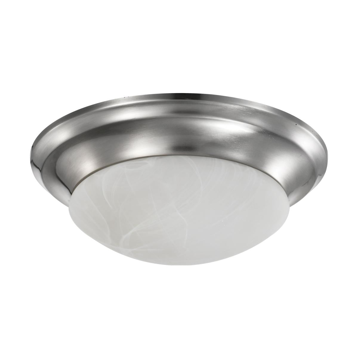 Satco 62-1563 19 Watt 11 inch LED Twist & Lock Flush Mount Fixture Dimmable Brushed Nickel Frosted Glass