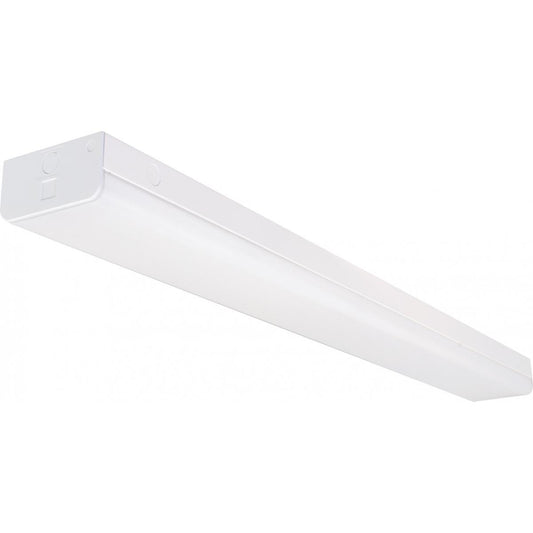 Satco 65-1143 LED 4 ft. Wide Strip Light 40W 5000K White Finish with Knockout and Sensor