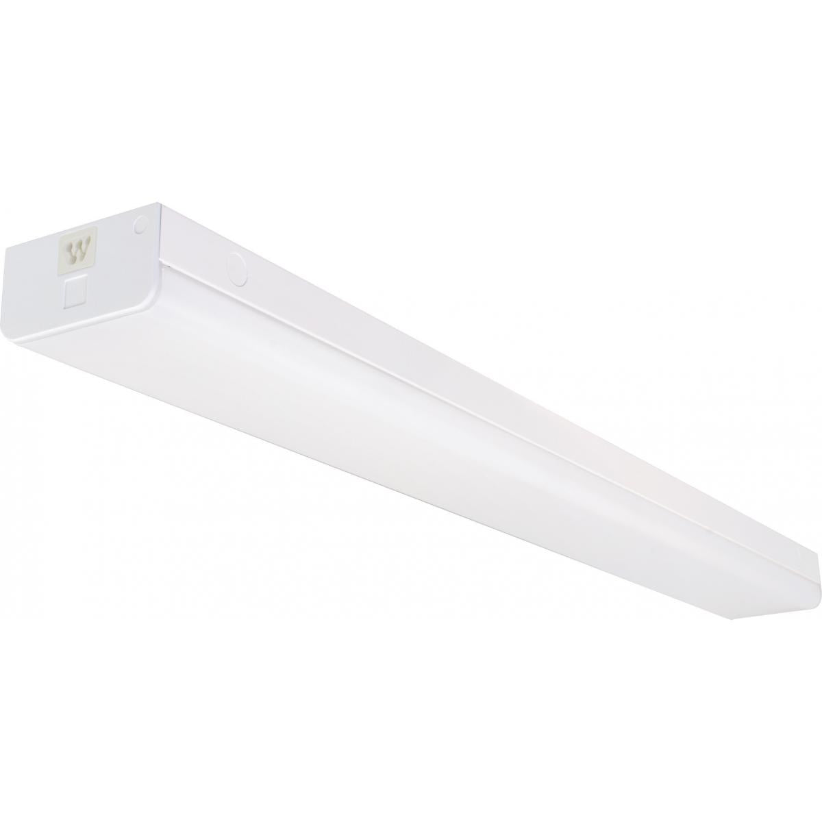 Satco 65-1145 LED 4 ft. Wide Strip Light 40W 4000K White Finish Connectible with Sensor