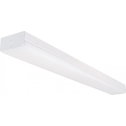 Satco 65-1152 LED 4 ft. Wide Strip Light 40W 4000K White Finish with Knockout and Emergency Back Up