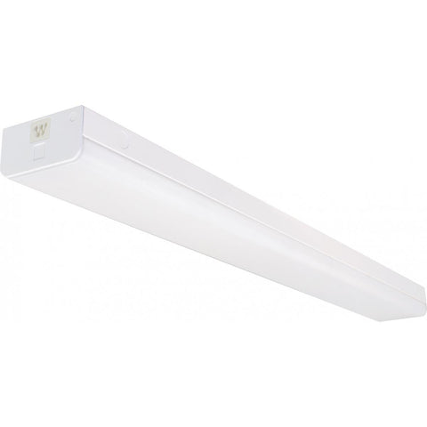 Satco 65-1155 LED 4 ft. Wide Strip Light 40W 4000K White Finish Connectible with Emergency Back Up