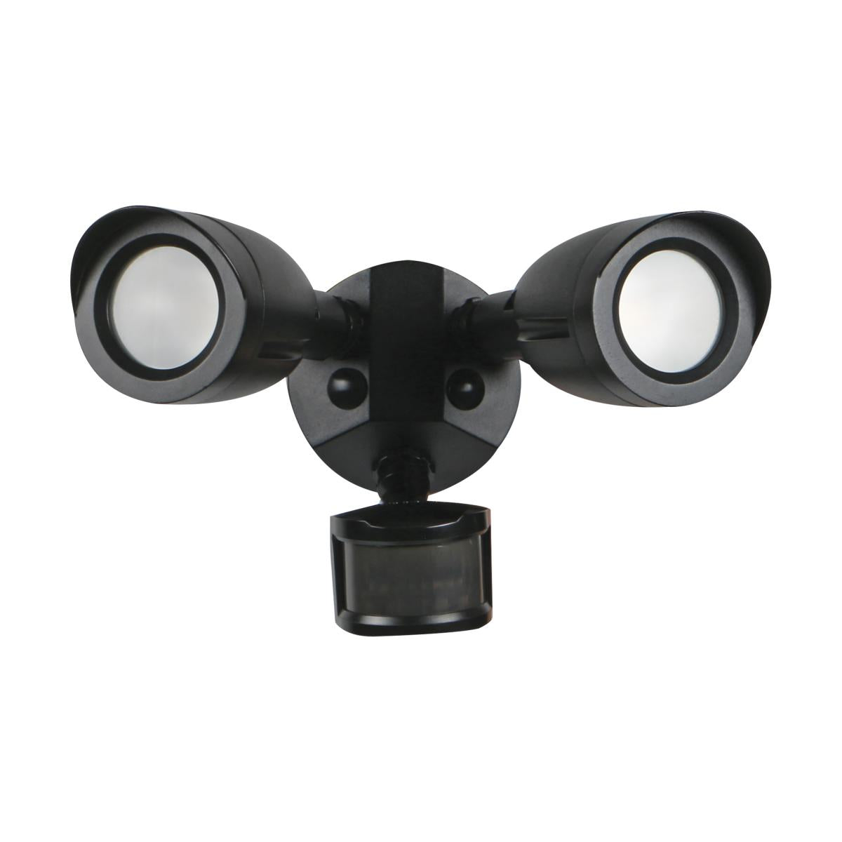 Satco 65-721 LED Security Light Dual Head Motion Sensor Included Black Finish 4000K