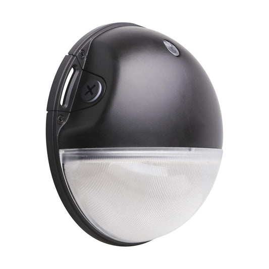 Satco 65-751 LED Small Round Wall Pack 20W CCT Selectable Bypassable Photocell 120-277 Volt Bronze Finish