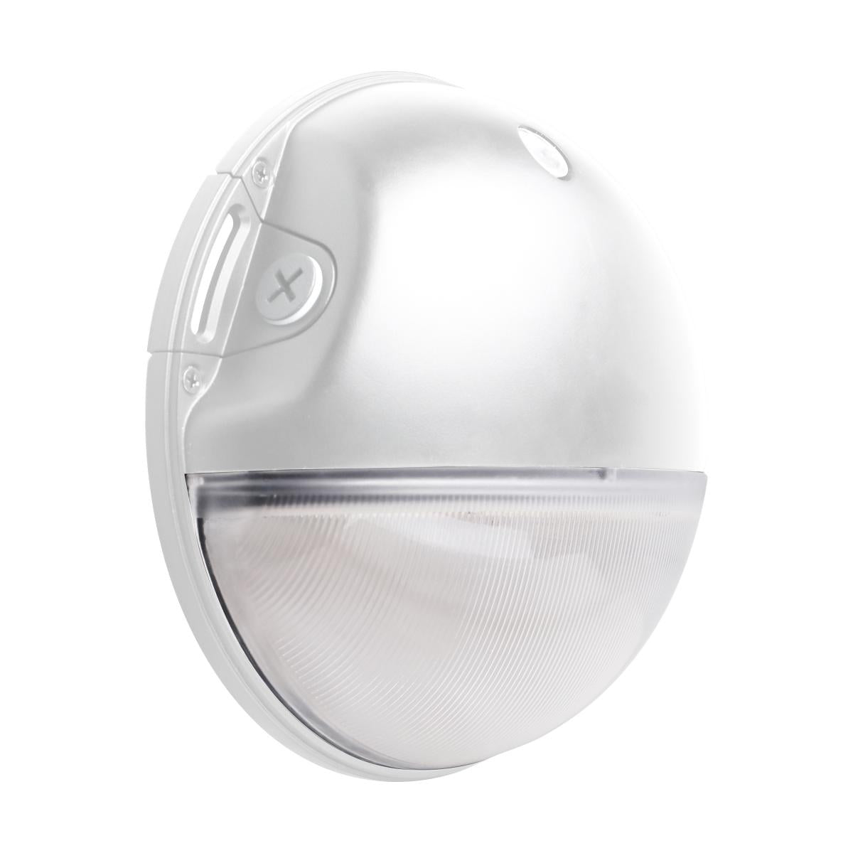 Satco 65-752 LED Small Round Wall Pack 20W CCT Selectable Bypassable Photocell 120-277 Volt White Finish