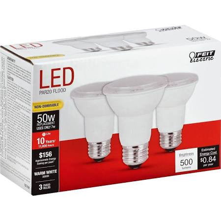 Replacement for FEIT PAR2050/10KLED/3 500 Lumen 3000 Non-Dimmable PAR20 LED PAR20DM/930CA
