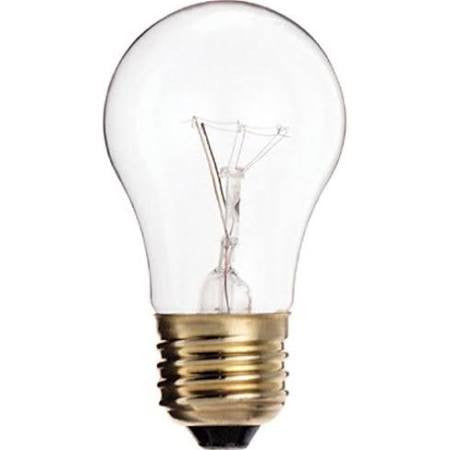Satco S3948 15A15 15 Watt A15 130 Volt E26 Medium Base Clear Incandescent Light Bulb