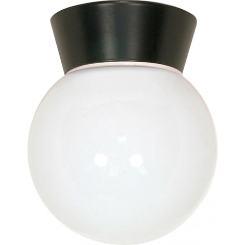Satco 77-153 1 Light - 8" - Utility Ceiling Mount - With White Glass Globe - Bronzotic Finish