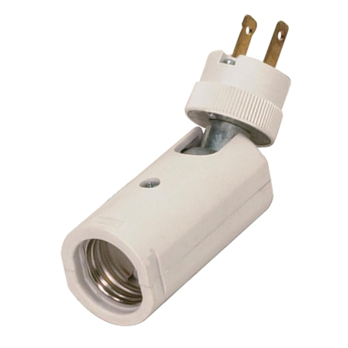 Satco 77-622 1-Light Plug-A-Light Medium Base Carded - White Finish