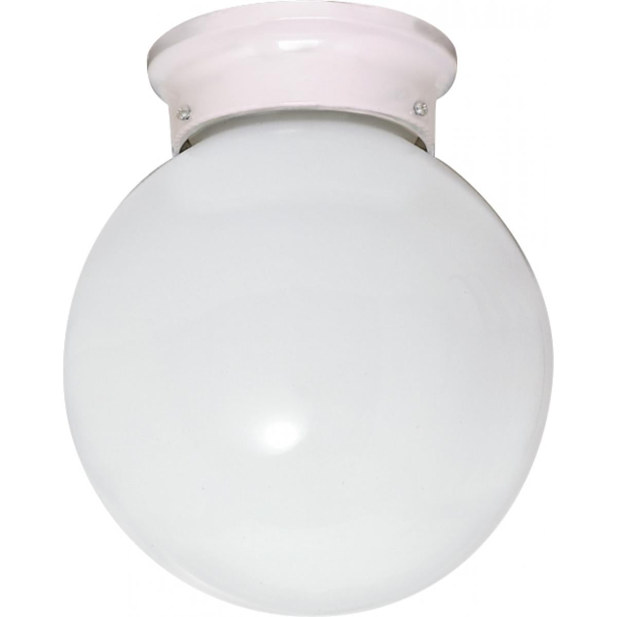 Satco 77-948 1 Light - 8" Flush White Glass - White Finish