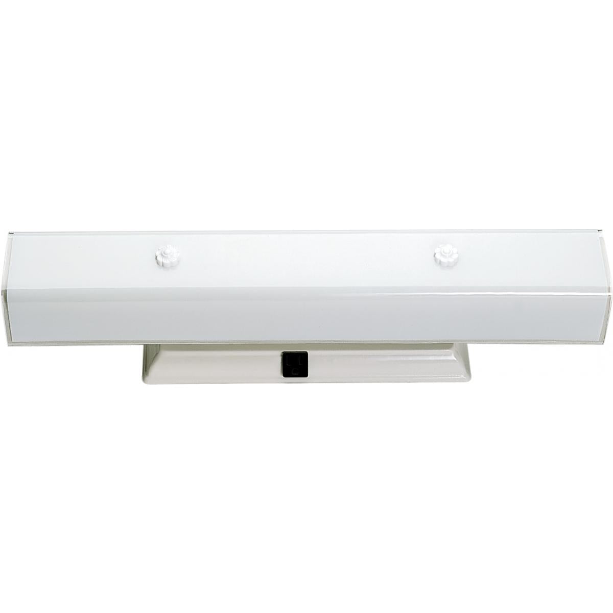 Satco 77-991 4 Light - 24" Vanity with White "U" Channel Glass with Convenience Outlet - White Finish