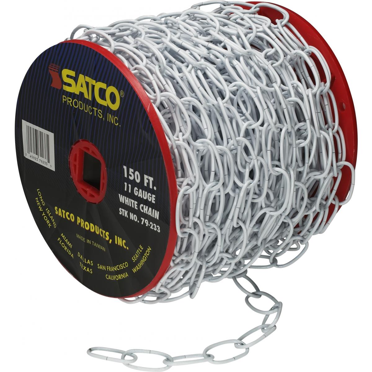 Satco 79-233 11 Ga. Chain White Finish 50 yd. (150 ft.) to Reel 1 Reel to Master 15lbs Max