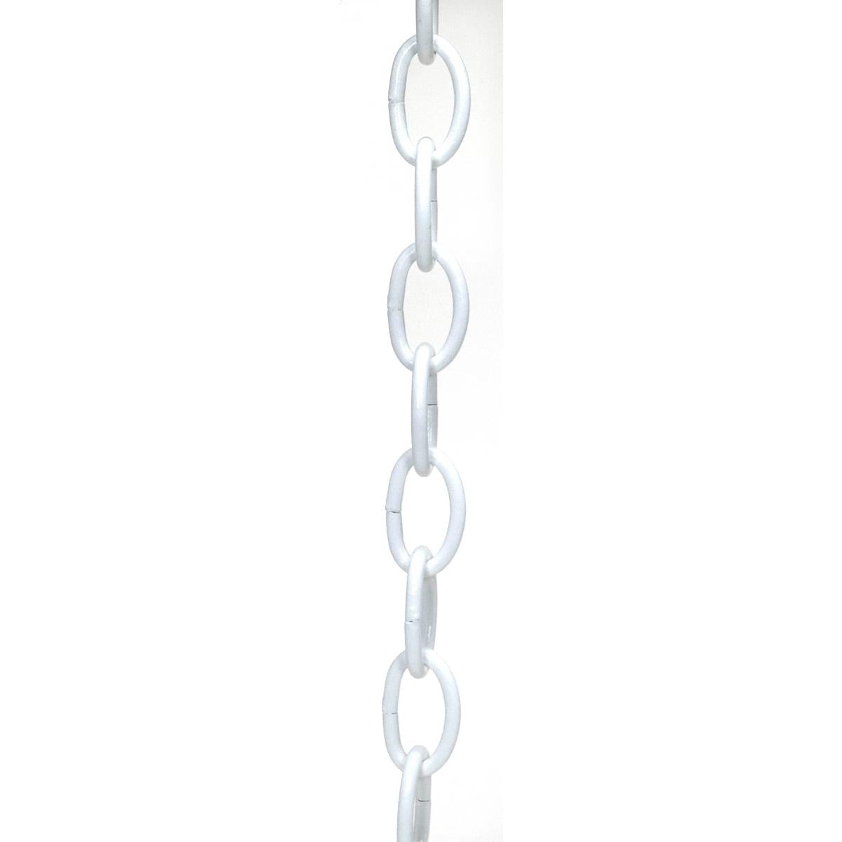 Satco 79-466 4 Ga. Chain White Finish 1 yd. Len 13/4 in. Link Len 11/8 in. Link Wid 1/4 in. Thick 50 yd./Ctn 50lbs Max