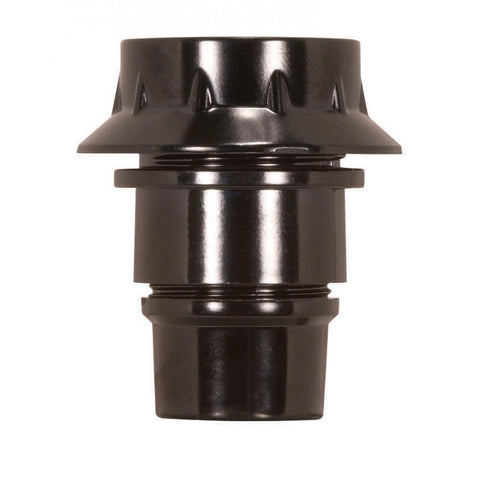 Satco 80-1095 Candelabra European Style Socket 4 Piece 1/2 Uno Thread And Ring With Shoulder 1/8 IP Screw Terminals 75W 125V