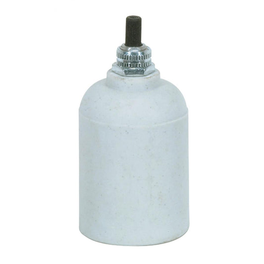Satco 80-1157 Porcelain Bottom Turn Knob Socket Turn Knob Switch CSSNP Screw Shell Unglazed 660W 250V
