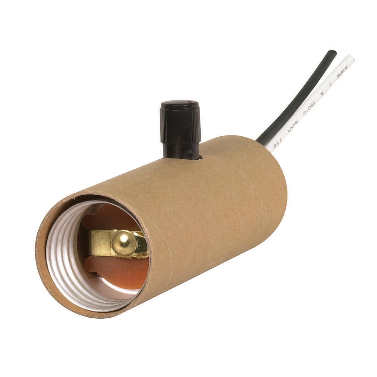 Satco 80-1167 Full Range Socket Dimmer Medium Base Candle Socket w/Paper Liner 150W Full Range w/Removable Black Knob