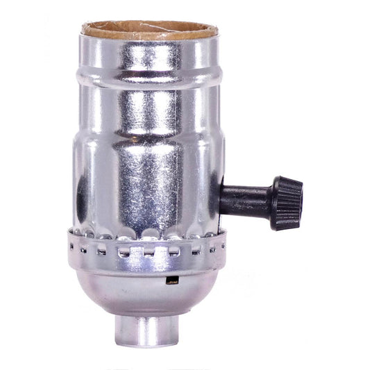 Satco 80-1198 Phenolic Candelabra Base Socket With Spring Clip 3/4" Diameter 1" Hole Size 6" AWM B/W Leads 105C 75W 125V Ivory Finish