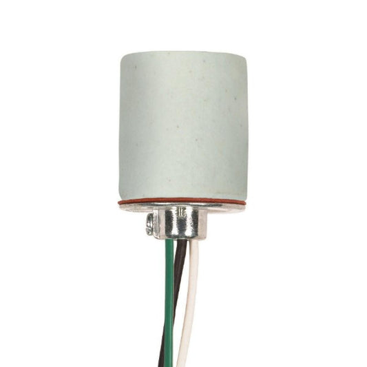 Satco 80-1202 Keyless Porcelain Socket 1/8 IP Cap With Set Screw 61" AWM B/W 150C CSSNP Screw Shell Unglazed 660W 250V