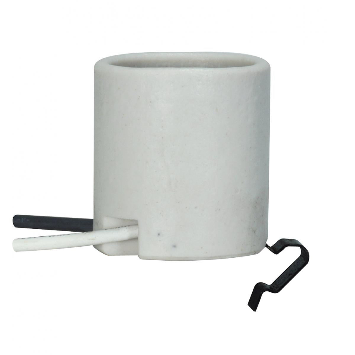 Satco 80-1222 Keyless Porcelain Socket w/Snap-in Clip