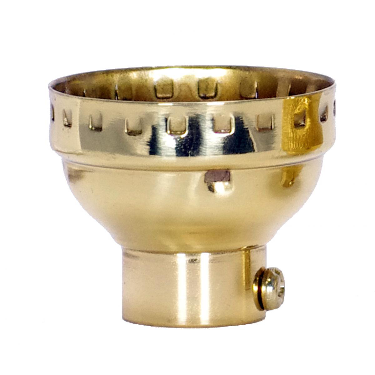 Satco 80-1289 3 Piece Solid Brass Cap With Paper Liner Polished Brass Finish 1/4 IP With Set Screw