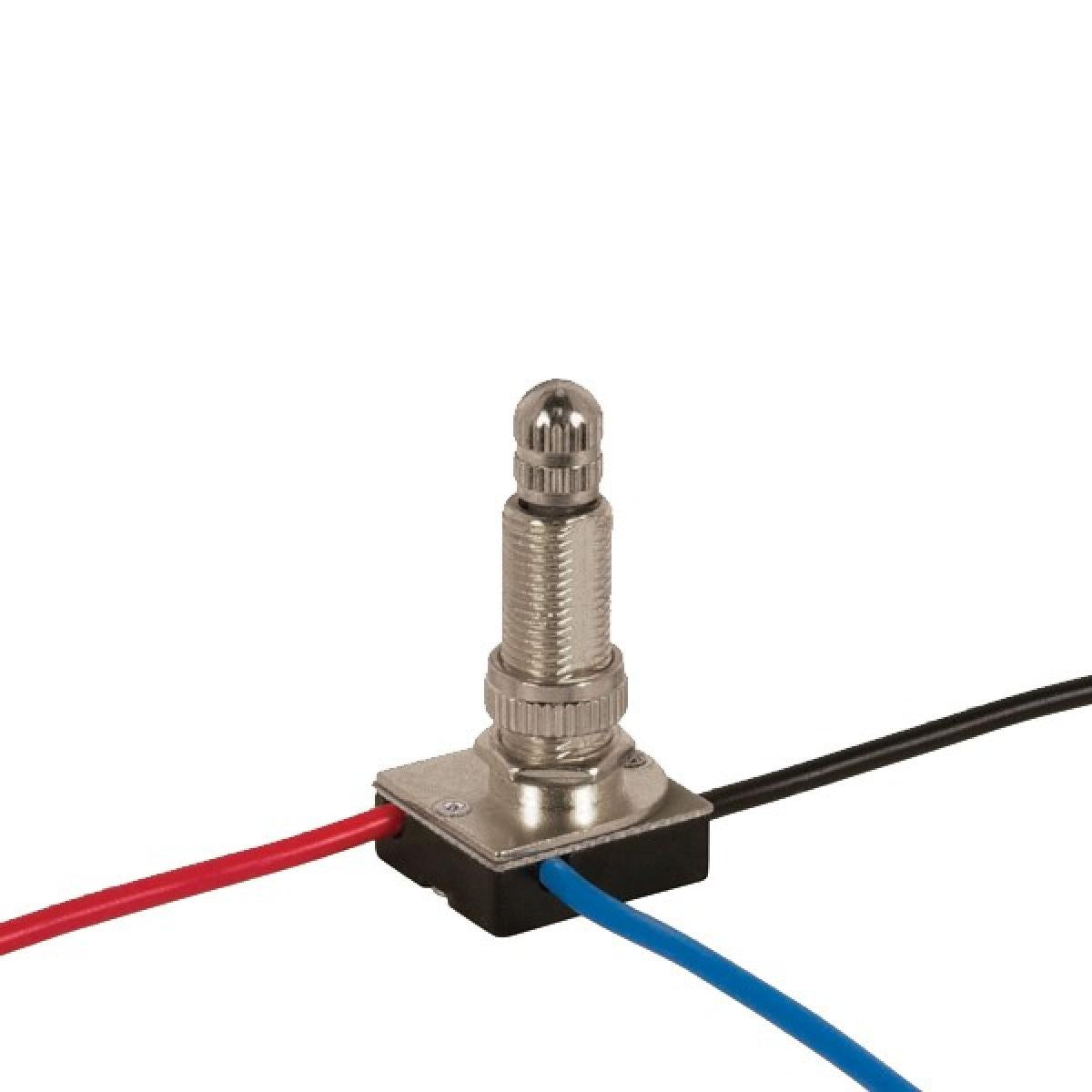 Satco 80-1365 3-Way Metal Rotary Switch, Metal Bushing, 2 Circuit, 4 Position(L-1, L-2, L1-2, Off). Rated: 6A-125V, 3A-250V