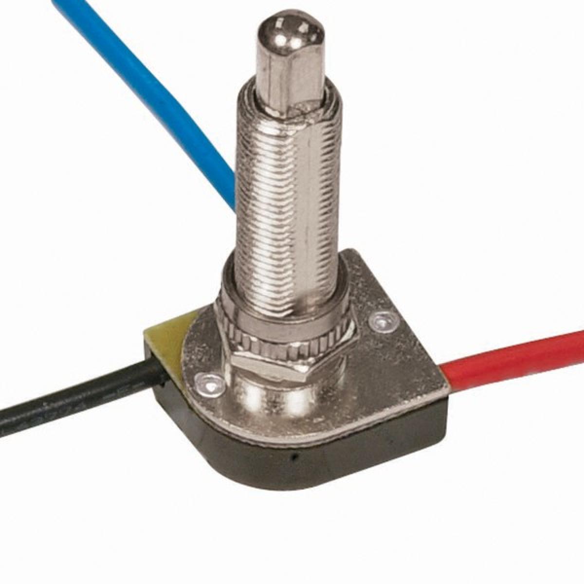 Satco 80-1370 3-Way Metal Push Switch, Metal Bushing, 2 Circuit, 4 Position(L-1, L-2, L1-2, Off). Rated: 6A-125V, 3A-250V