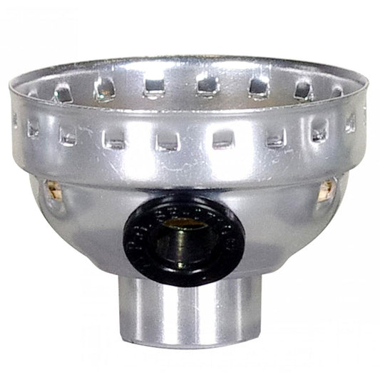 Satco 80-1435 Aluminum Cap With Paper Liner 1/8 IPS Sideout Hole Less Set Screw Nickel Finish