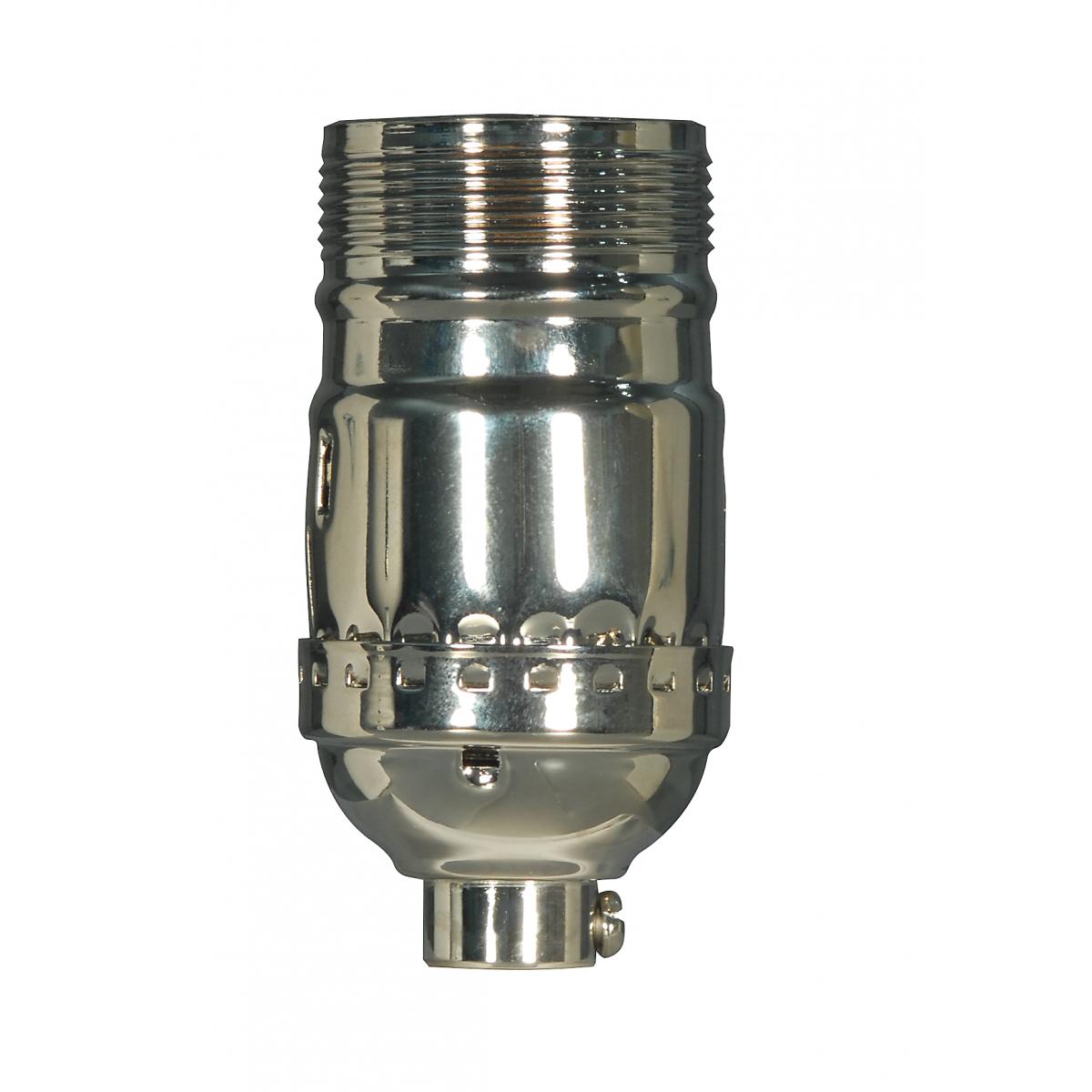 Satco 80-1447 Standard Keyless Socket 1/8 IPS 3 Piece Stamped Solid Brass Polished Nickel Finish 660W 250V