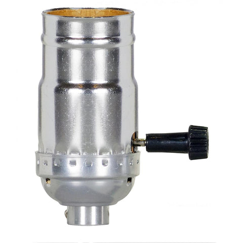 Satco 80-1505 5 Position Turn Knob Socket For Standard Type A Household Bulb 1/8 IPS Aluminum Nickel Finish 150W 120V