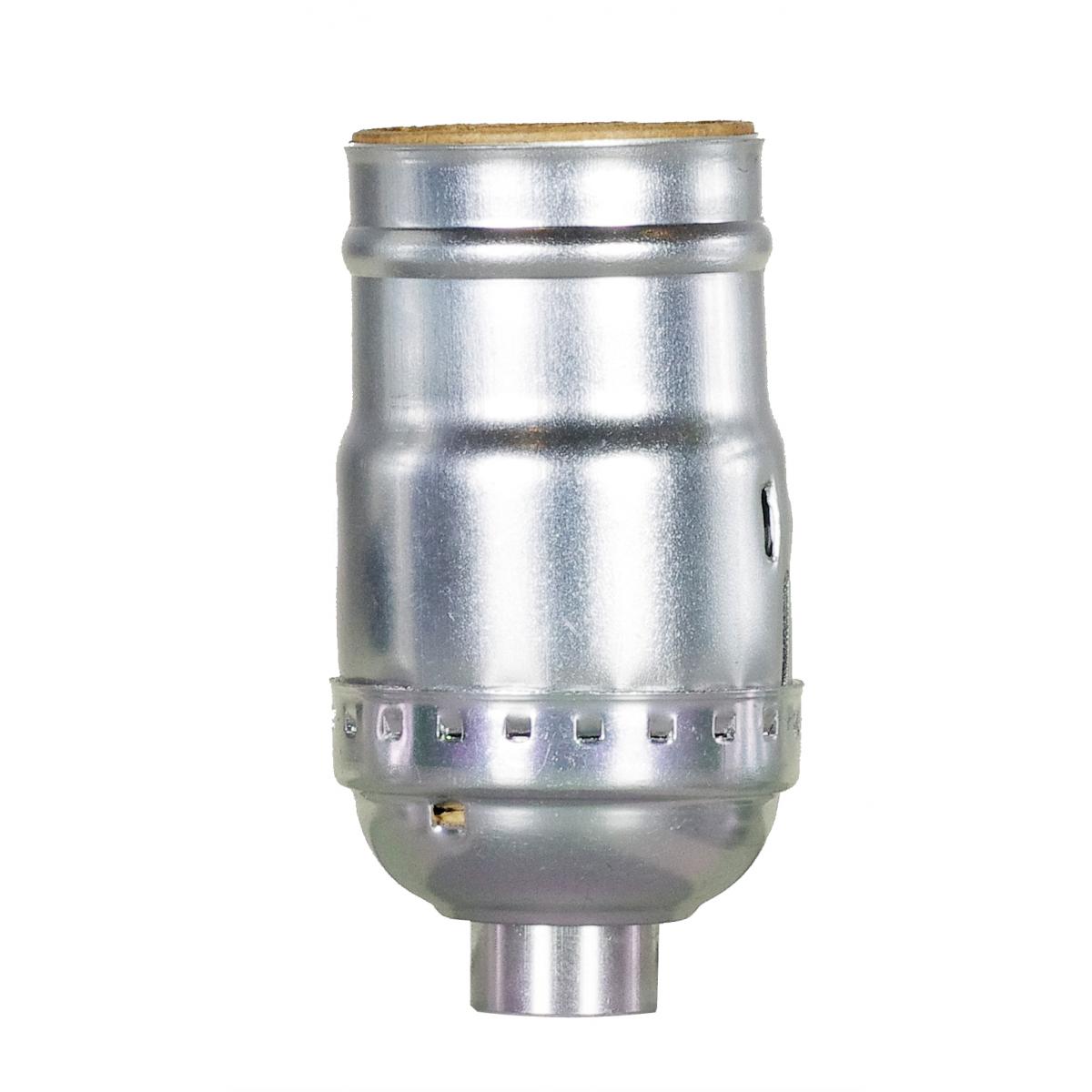 Satco 80-1563 Standard Keyless Socket 1/8 IPS Aluminum Nickel Finish 660W 250V Push-In Terminal With Strain Relief Hooks