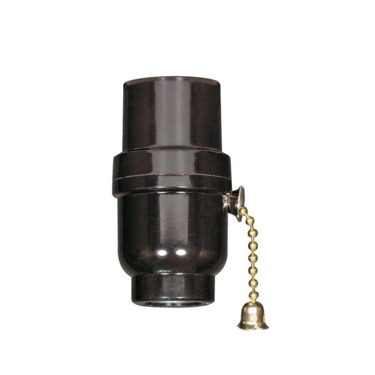 Satco 80-1638 Brass 3-Way Pull Chain 1/8 IP Cap w/Metal Bushing Less Set Screw