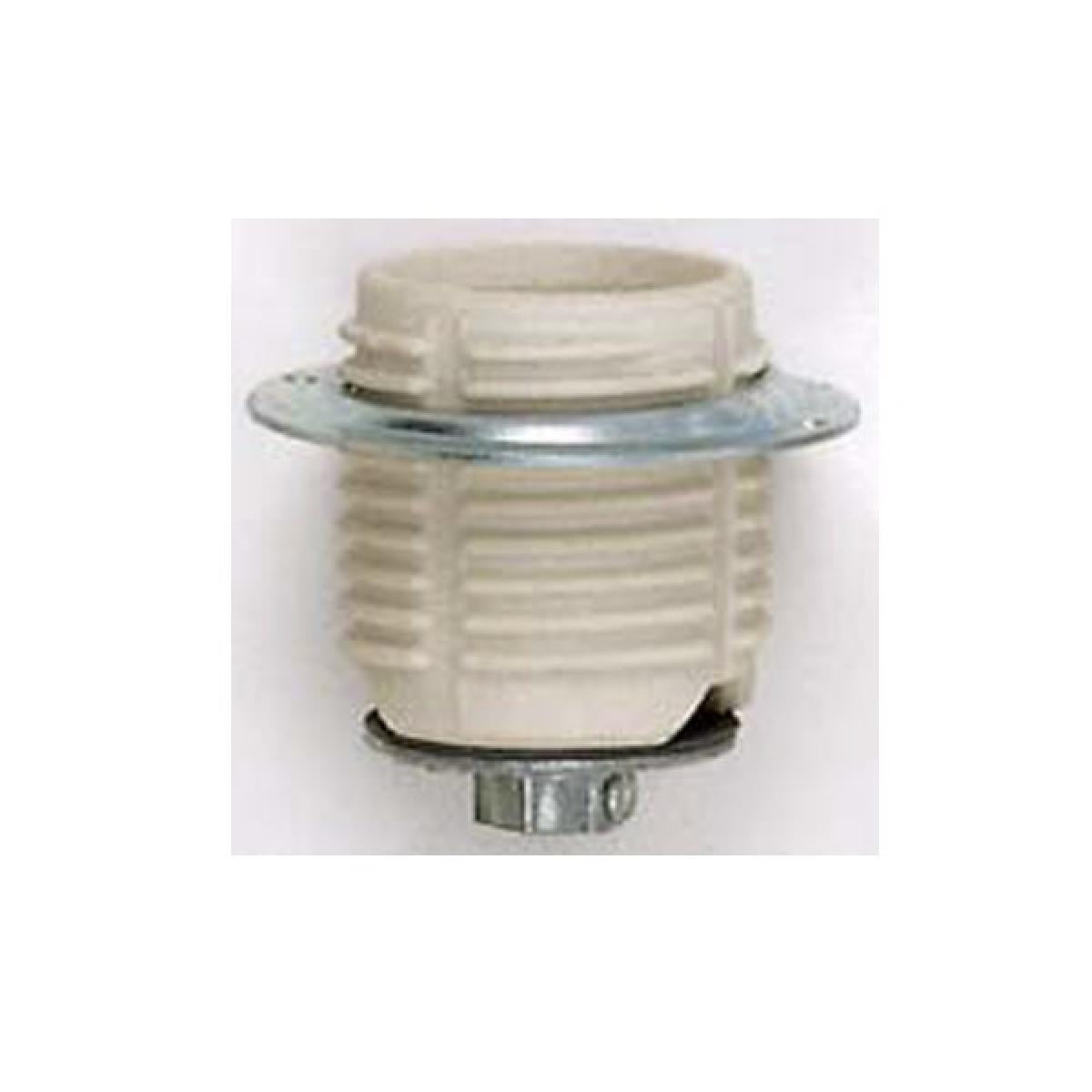 Satco 80-1647 Keyless Threaded Porcelain Socket With 1/8 IP Cap, Ring, And Spring Contact For 4KV Unglazed 660W 600V