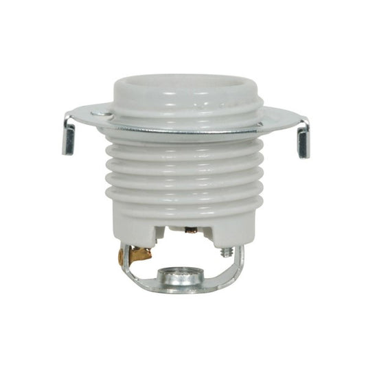 Satco 80-1679 Keyless Threaded Porcelain Socket With Hickey And Ring Glazed 660W 250V