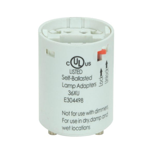 Satco 80-1712 NOW 80/1847 Smooth Phenolic Electronic Self-Ballasted CFL Lampholder 120V, 60Hz, 0.23A 18W G24q-2 And GX24q-2 2" Height 1-1/2" Width