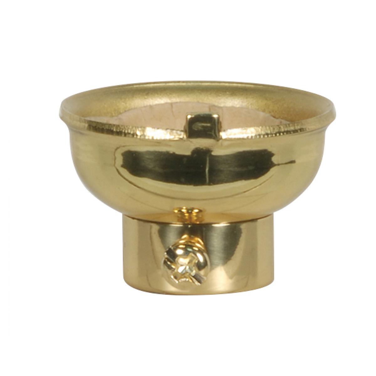 Satco 80-1749 1/4 IPS Stamped Solid Brass Caps With Set Screw Polished Brass