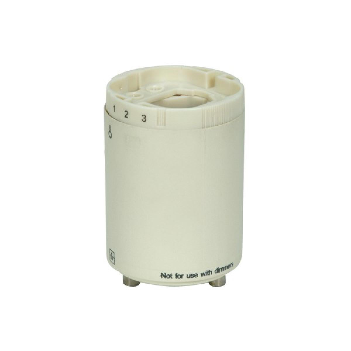 Satco 80-1847 Smooth Phenolic Electronic Self-Ballasted CFL Lampholder 120V, 60Hz, 0.20A 18W G24q-2 And GX24q-2 2" Height 1-1/2" Width