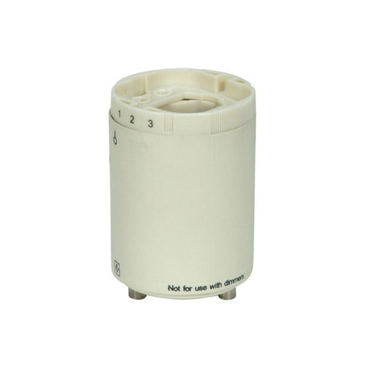 Satco 80-1847 Smooth Phenolic Electronic Self-Ballasted CFL Lampholder 120V, 60Hz, 0.20A 18W G24q-2 And GX24q-2 2" Height 1-1/2" Width