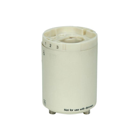 Satco 80-1848 Smooth Phenolic Electronic Self-Ballasted CFL Lampholder 120V, 60Hz, 0.30A 26W G24q-3 And GX24q-3 2" Height 1-1/2" Width
