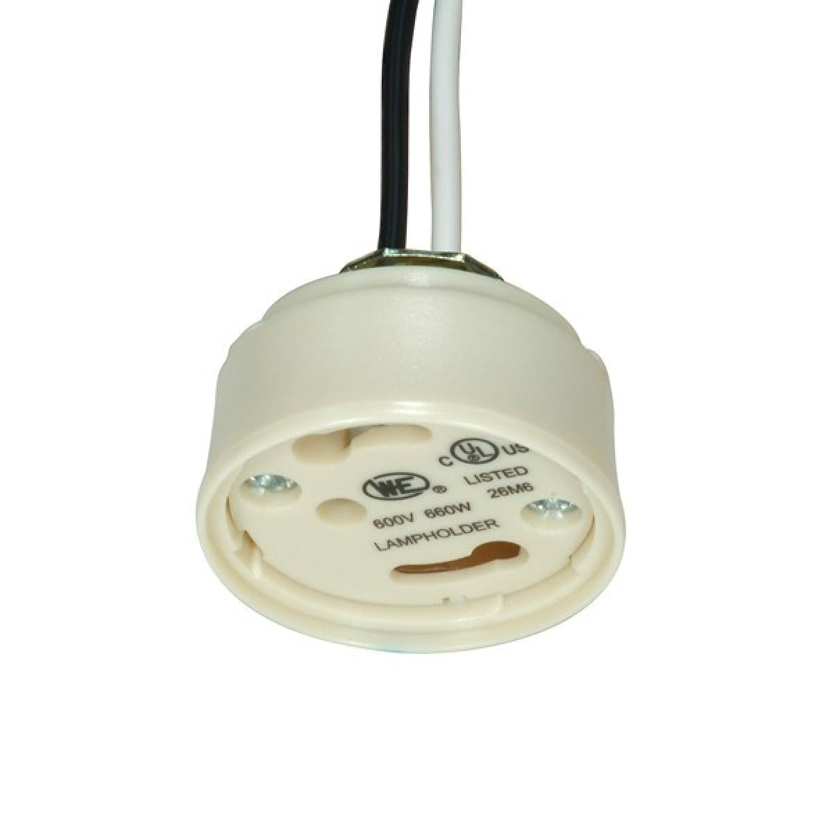 Satco 80-1859 4-Pin Ballast And Socket Combination For GU24 24" 18 AWM 105C Leads 1/8 IP Bushing 3/4" Height