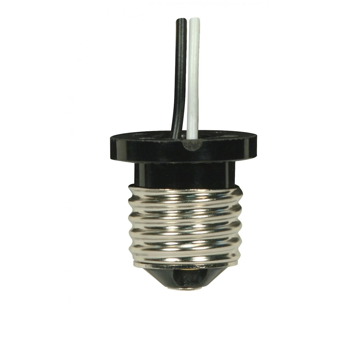 Satco 80-1970 Brown Medium Based Phenolic E26 Flanged Adapter 10" 18GA 105C Leads 1/2" Overall Extension 660W 600V