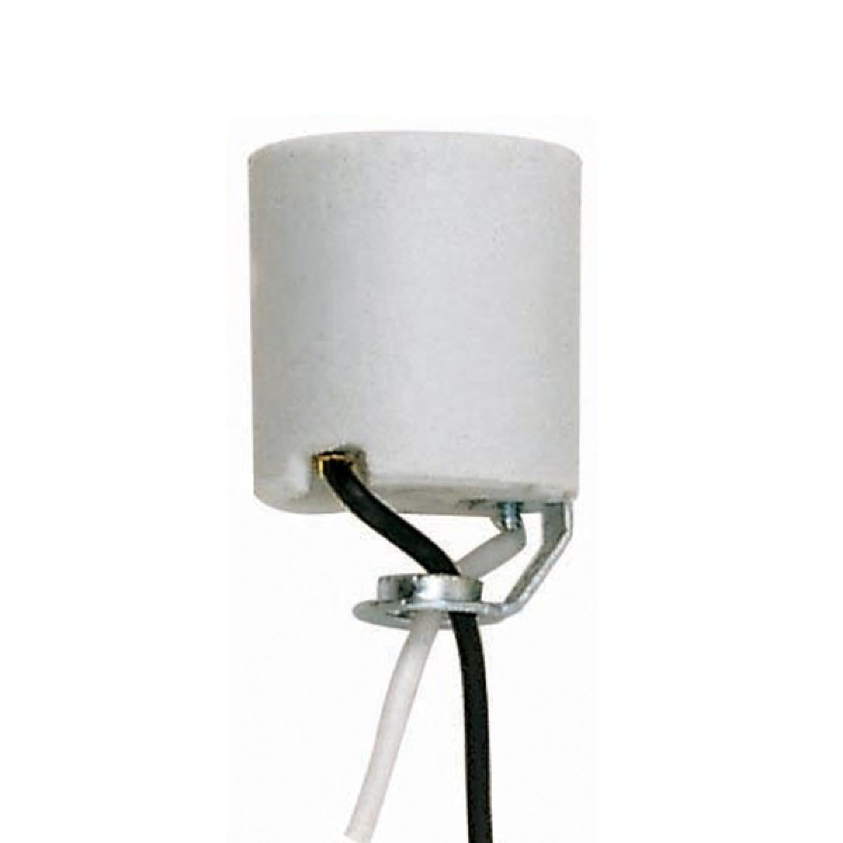 Satco 80-2042 Keyless Porcelain Socket With Hickey 48" Leads Unglazed 660W 250V