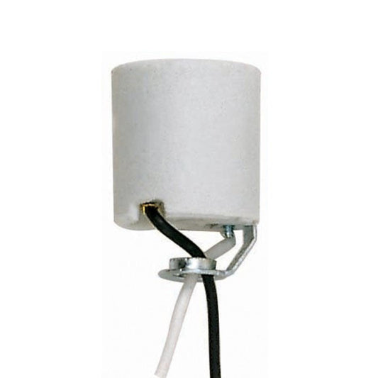 Satco 80-2042 Keyless Porcelain Socket With Hickey 48" Leads Unglazed 660W 250V
