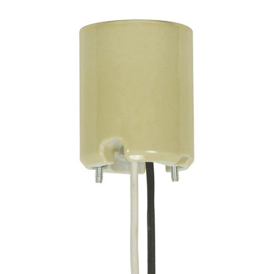 Satco 80-2090 Keyless Porcelain Mogul Socket, for Position Oriented HID Fixtures w/Body Notch for Correct Mounting, 2 Wireways