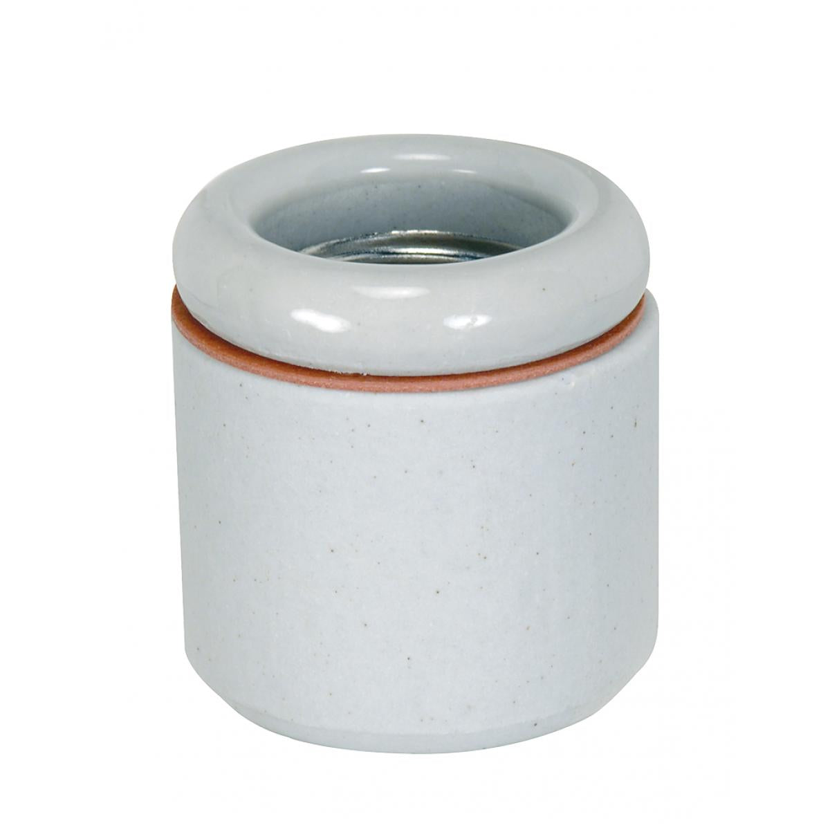 Satco 80-2243 2 Piece Keyless Porcelain Socket With Fiber And 1/8 IP Slip Hole Unglazed 660W 250V
