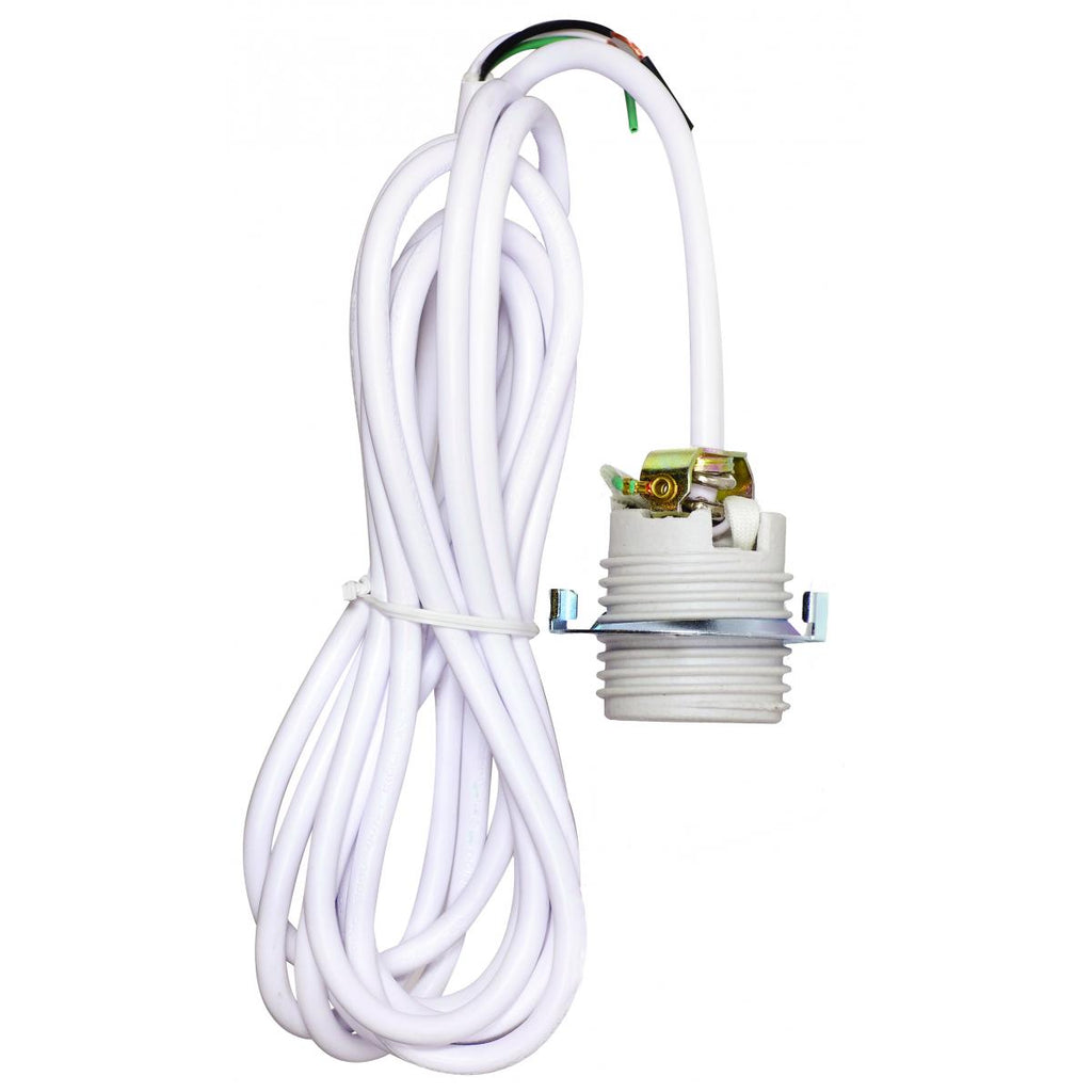 Satco 80-2369 Keyless Threaded Porcelain Socket With 1/4 IP Cap And Ri ...