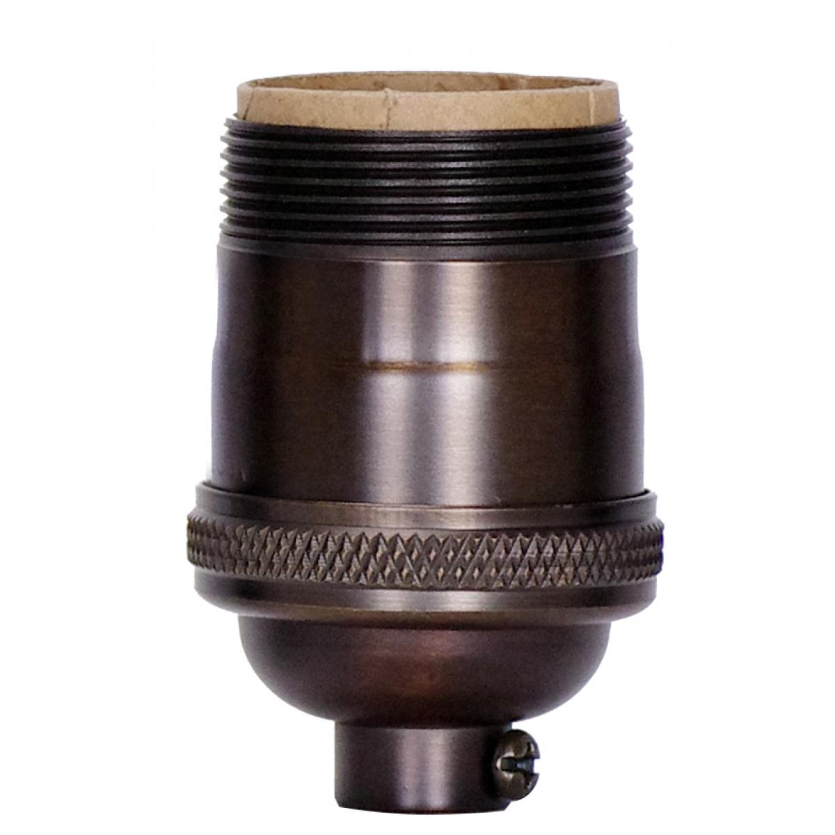 Satco 80-2423 Short Keyless Socket; 1/8 IPS; 4 Piece Stamped Solid Brass; Dark Antique Brass Finish; 660W; 250V; Uno Thread