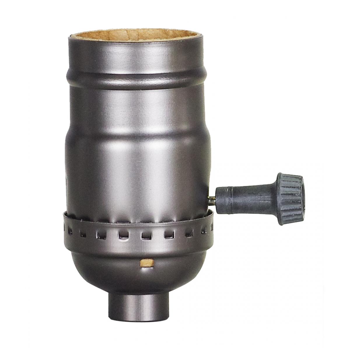 Satco 80-2437 On-Off Push Thru Socket With Side Outlet; For SPT-2; 1/8 IPS; Aluminum; Antique Brass Finish; 660W; 250V