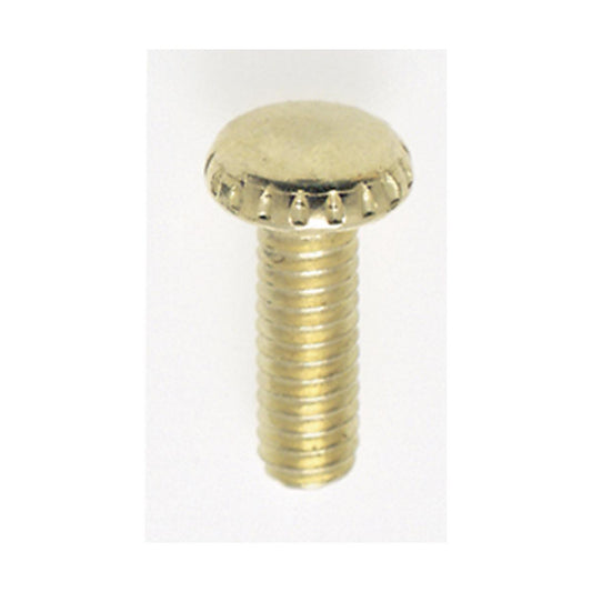 Satco 90-022 Steel Knurled Head Thumb Screw 8/32 1/2" Length Brass Plated Finish
