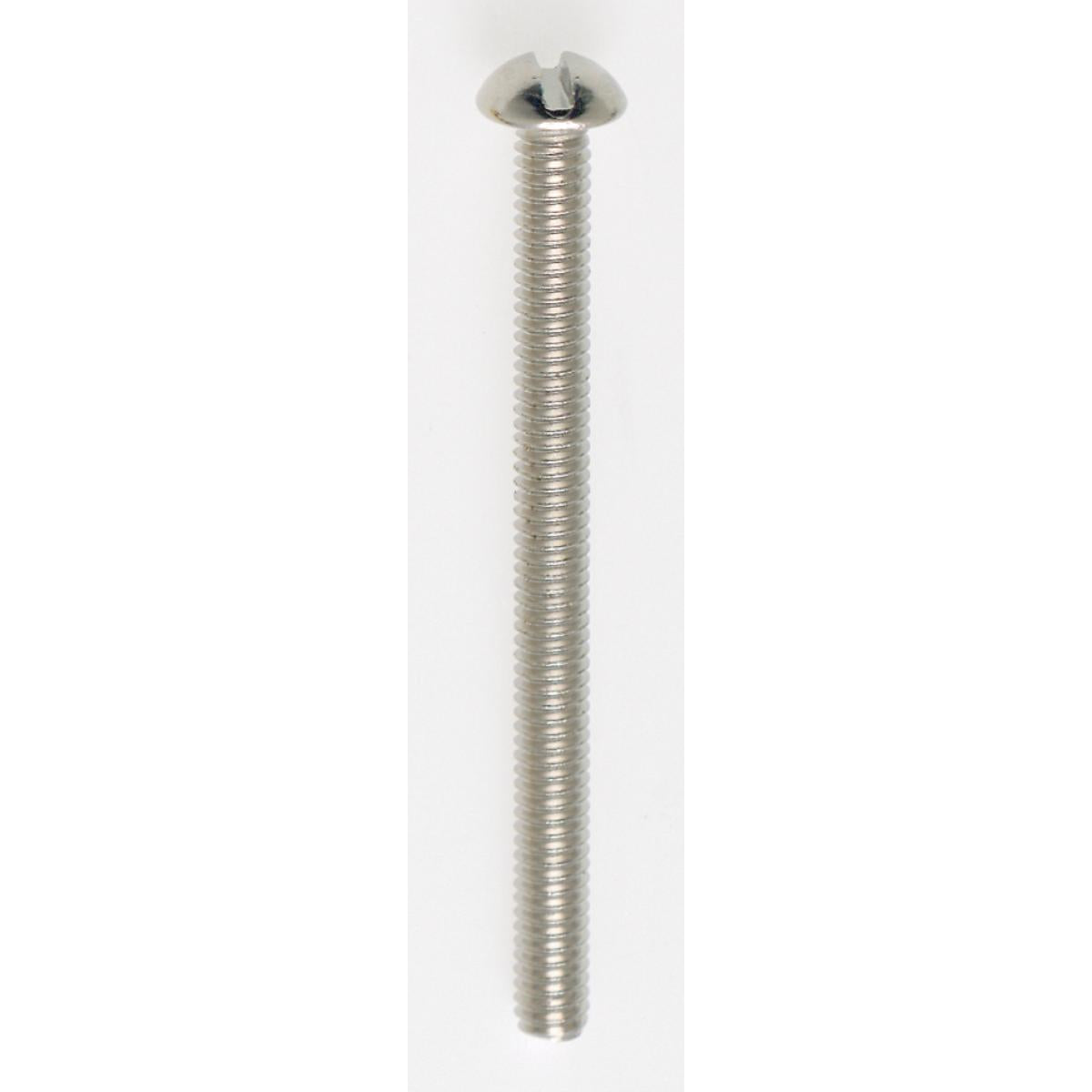 Satco 90-029 Steel Round Head Slotted Machine Screw 8/32 2" Length Nickel Plated Finish